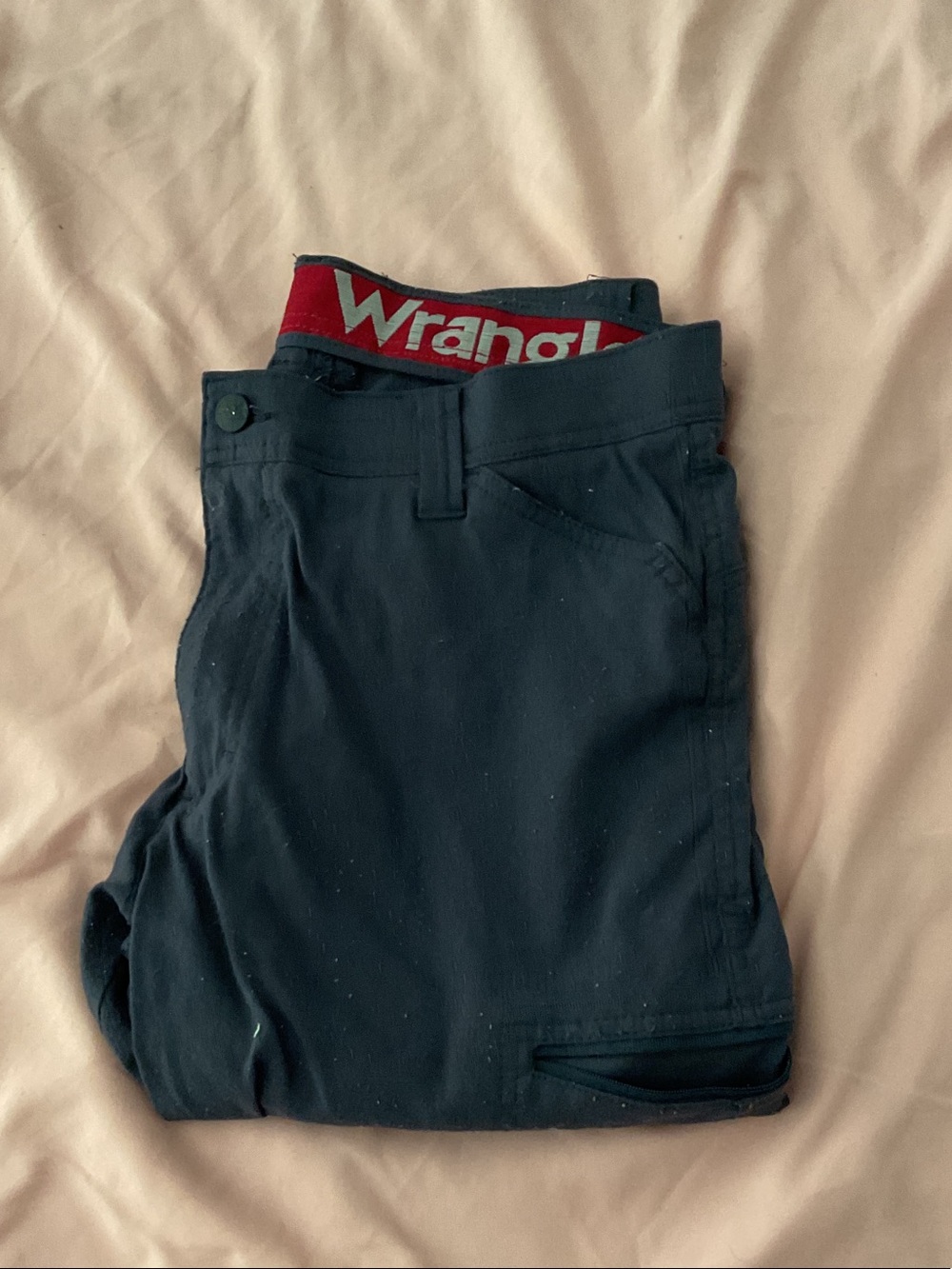 Wrangler Men's Dark Blue Chinos with Red Waistband Detail